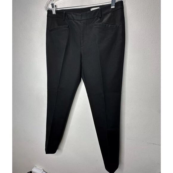 Club Monaco Jet Black Pressed Front Crease Straight Leg Trouser Pant Pockets 8 - Picture 3 of 10